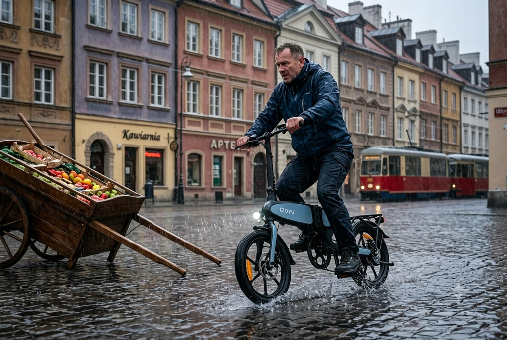 Duże opony 16×2,5 cala i skuteczne hamulce: dlaczego w deszczowym Gdańsku czujesz się bezpiecznie?