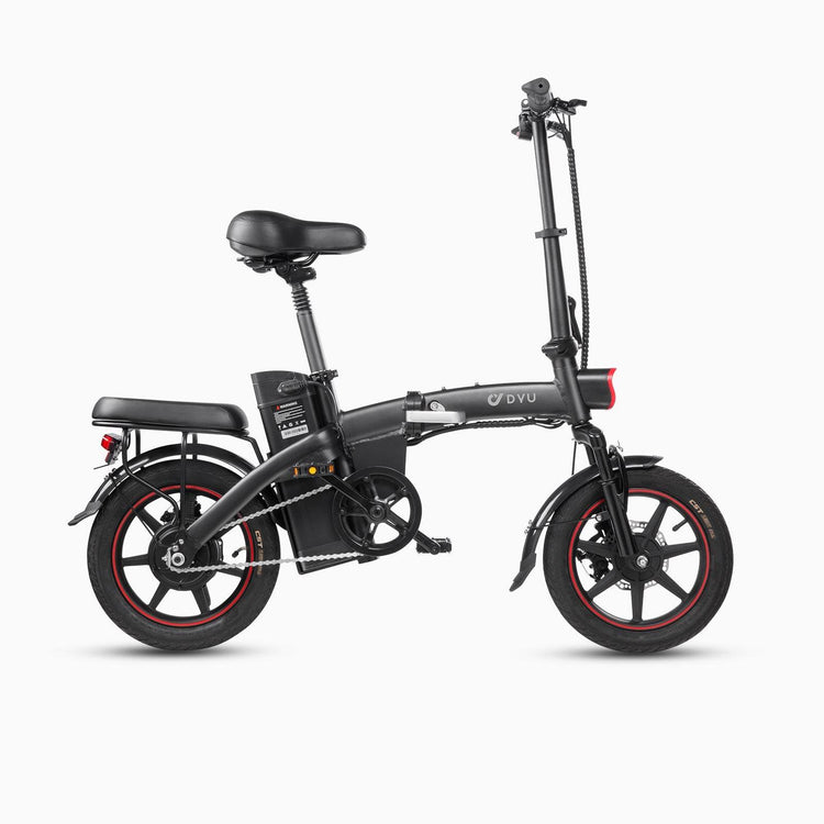 DYU A5 14-calowy składany czarny rower elektryczny z wyjmowaną baterią i silnikiem 250W