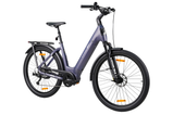 Elektryczny rower miejski TTGO Z5 z silnikiem środkowym 250W i dużą baterią 36V 18Ah w fioletowym kolorze.
