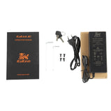 KuKirin A1 hulajnoga elektryczna w srebrnym kolorze z futurystycznym designem i podświetlanym logo