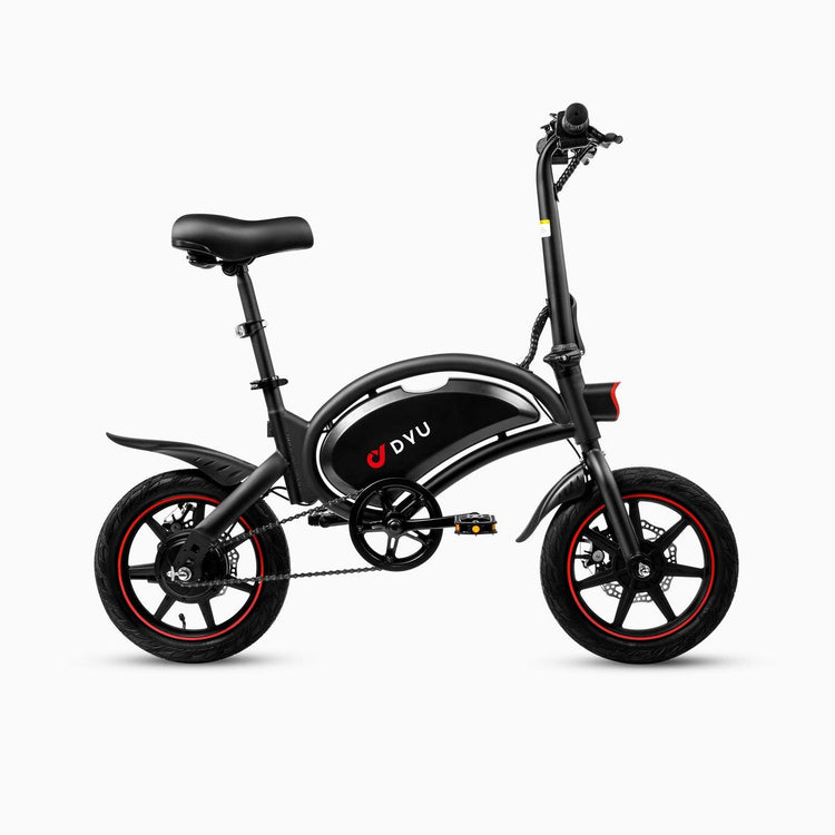 Składany rower elektryczny DYU D3F 14-calowy z mocnym silnikiem 250W, baterią 36V 10Ah, wytrzymałymi oponami i hamulcami tarczowymi, kompaktowy i lekki design