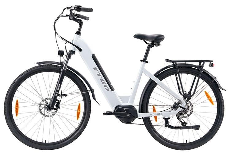 TTGO C7 electric city bike with central drive and Shimano 9-speed transmission