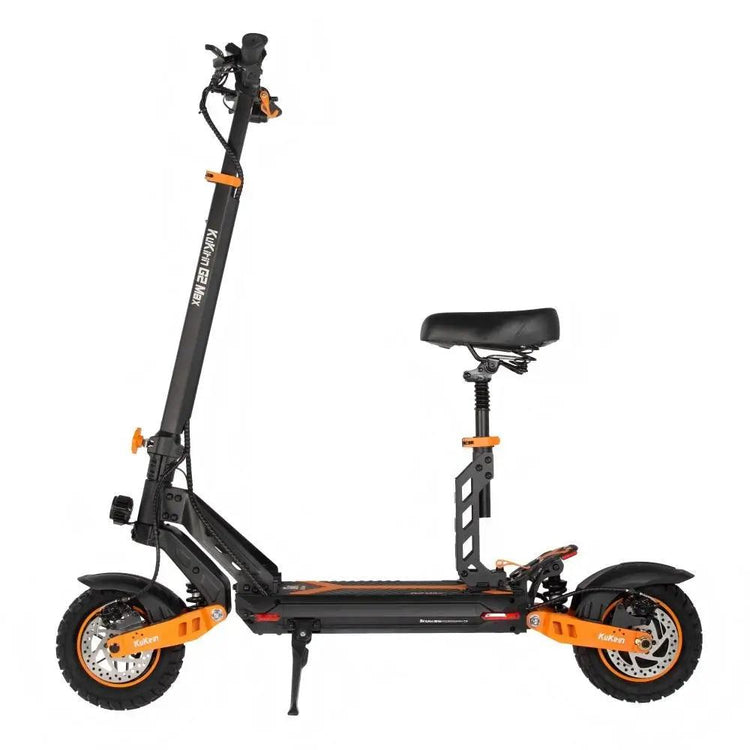 KuKirin G2 Max electric scooter with 1000W motor, large battery, adjustable seat, LED lights, and foldable design
